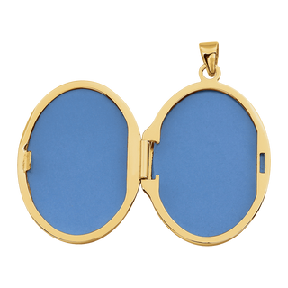 14K Yellow Gold Embossed Oval Locket Pendant – Vintage Solid Gold Photo Locket