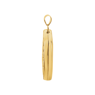 14K Yellow Gold Embossed Oval Locket Pendant – Vintage Solid Gold Photo Locket