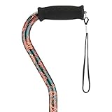 NOVA Designer Offset Handle Cane, Green Paisley