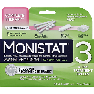Monistat 3 Complete Therapy Vaginal Antifungal, 3-Day Treatment Ovules, Combination Pack