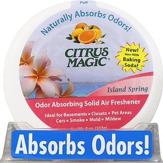 Citrus Magic Air Freshener, Odor Absorbing Solid, Island Spring