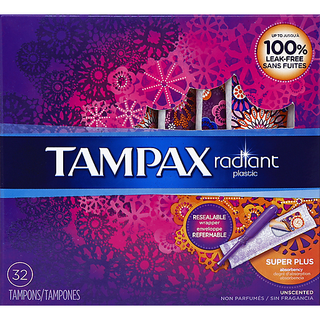 Tampax Radiant Plastic Super Plus Absorbency Tampons