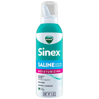 Vicks Sinex Saline Ultra Fine Nasal Mist Spray With Aloe, 5 Oz