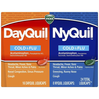 Vicks Dayquil Nyquil Cold & Flu Relief Combo Pack, Liquicaps