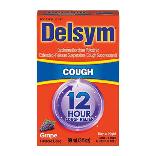 Delsym Cough Suppressant 12 Hour Relief Day Or Night Grape Flavored Liquid