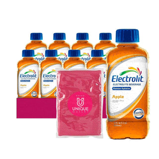 Electrolit 9-Pack Of Apple Hydration Drink With Electrolytes, 21 Fl Oz Plastic Bottle + 1 Utility Freebie By Unique Outlet Brand