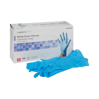 McKesson 3.8 Confiderm Nitrile Exam Glove Blue Textured Fingertips