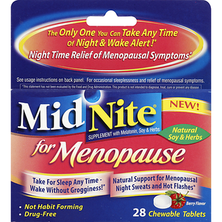 MidNite Nighttime Sleep Aid, For Menopause, Chewable Tablets, Berry Flavor