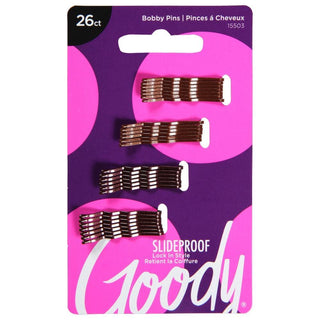 Goody Colour Collection Metallic Brown Bobby Pins, Small, 26 Pcs