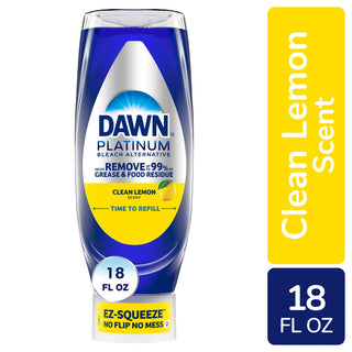 Dawn Platinum Bleach Alternative EZ-Squeeze Dish Soap Dishwashing Liquid Clean Lemon 18 Fl Oz