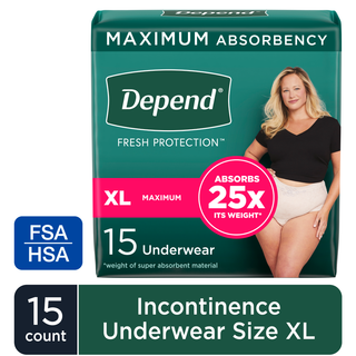Depend Fit Flex Adult Incontinence Underwear For Women, Disposable, Maximum Absorbency, Extra Large, Blush