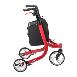 Drive™ 3 Wheel Rollator Nitro Red Adjustable Height Lightweight  Folding Aluminum Frame