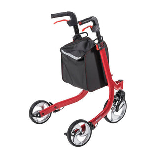 Drive™ 3 Wheel Rollator Nitro Red Adjustable Height Lightweight  Folding Aluminum Frame