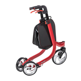 Drive™ 3 Wheel Rollator Nitro Red Adjustable Height Lightweight  Folding Aluminum Frame
