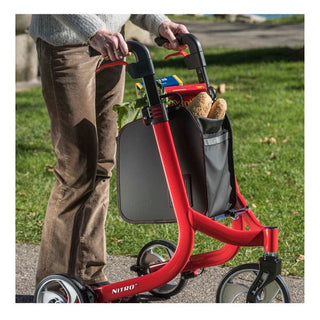 Drive™ 3 Wheel Rollator Nitro Red Adjustable Height Lightweight  Folding Aluminum Frame