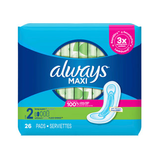 Always Pads, Maxi, Without Flexi Wings, Long Super, Size 2