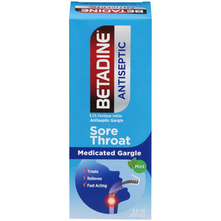Betadine® Medicated Gargle – Sore Throat Relief – Mint Flavor (8 fl oz)
