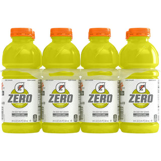 Gatorade Zero Sugar Thirst Quencher, Lemon Lime Sports Drinks, 20 Fl Oz, 8 Count Bottles