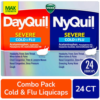 Vicks DayQuil & NyQuil Severe Cold & Flu Relief, 24 LiquiCaps