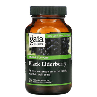 Gaia Herbs Black Elderberry - Daily Immune Support Supplement To Help Maintain Well-Being - 120 Vegan Capsules