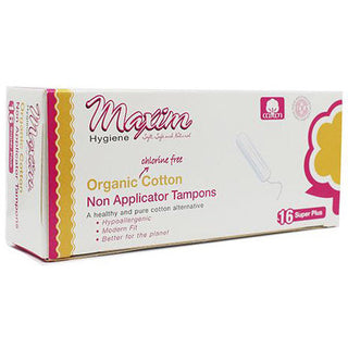 Maxim Hygiene Products Tampons Organic Cotton Non Applicator Super Plus