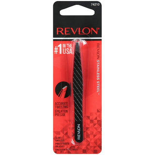 Revlon Expert Slant Tip Tweezer, Stainless Steel Hair Removal Makeup Tool