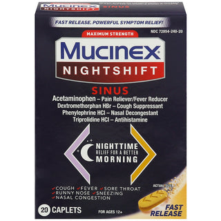 Mucinex Nightshift Sinus Maximum Strength Relief Caplets