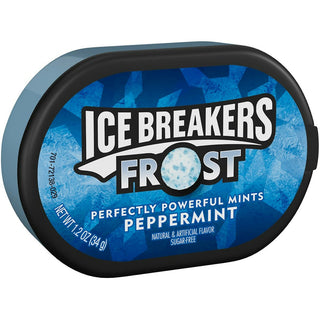 Ice Breakers Frost Peppermint Flavored Sugar Free Breath Mints, 1.2 Oz, Tin