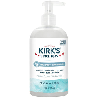 Kirk's Natural Odor Neutralizing Hydrating Liquid Hand Soap, Fragrance Free, 12 Oz