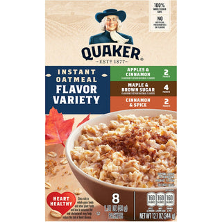 Quaker Flavor Variety Apples & Cinnamon/Maple & Brown Sugar/ Cinnamon & Spice Instant Oatmeal