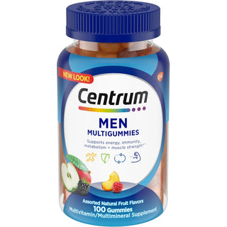 Centrum Multivitamin/Multimineral Supplement, Men Gummies Fruit Flavors 100 ct