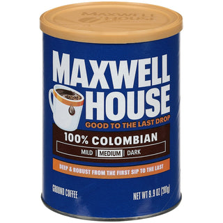 Maxwell House Coffee, Ground, Medium, 100% Colombian 9.9 Oz