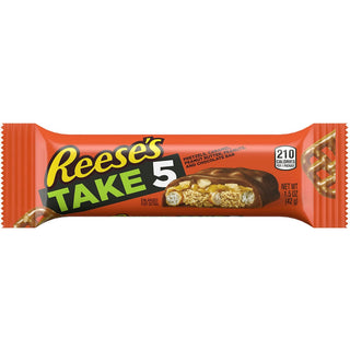 Reese's Take 5 Pretzel, Caramel, Peanut Butter, Peanuts, & Chocolate Candy Bar, 1.5 Oz