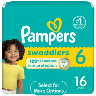 Pampers Swaddlers Disposable Baby Diapers, Size 6