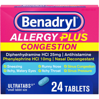 Benadryl Allergy Plus Congestion 24 Tablets