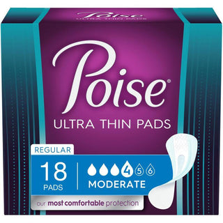 Poise Ultra Thin Incontinence Pads, Moderate Absorbency, Regular Length
