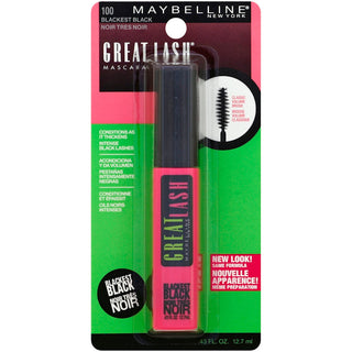 Maybelline Great Lash Washable Mascara, Blackest Black, 0.43 Fl Oz