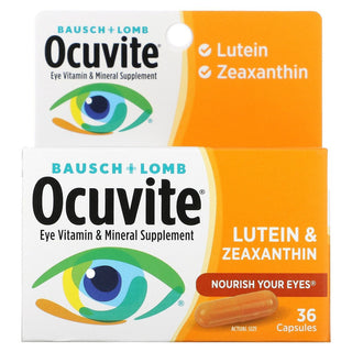 Ocuvite Bausch + Lomb Lutein & Zeaxanthin Vitamin & Mineral Supplement, 36 Ct Capsules