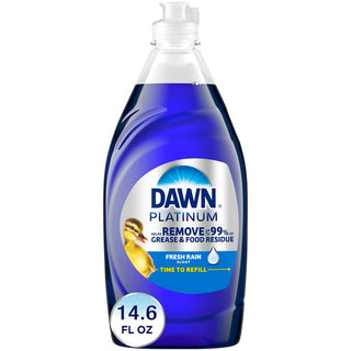 Dawn Y Platinum Dishwashing Liquid Dish Soap, Refreshing Rain Scent, 14.6 Fl Oz