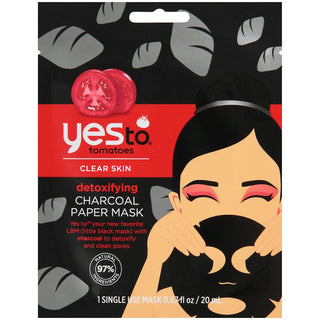 Yes To Clear Skin Detoxifying Charcoal Paper Mask Tomatoes