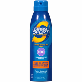 Coppertone Sport Broad Spectrum SPF 100 Sunscreen Spray 6 Fl. Oz. Aerosol Can