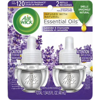 Air Wick Essential Oils Lavender & Chamomile Scented Oil Plug In Freshener Refills