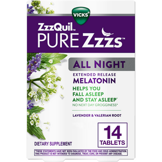 Vicks ZzzQuil PURE Zzzs All Night – Extended Release Melatonin