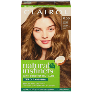 Clairol Natural Instincts Hair Color, Vegan, Zero Ammonia, Lightest Golden Brown 6.5G
