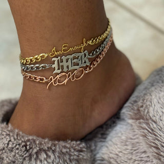 Custom Name Cuban Anklet/Bracelet