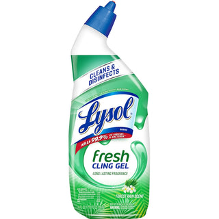 Lysol Toilet Bowl Cleaner, Forest Rain Scent, Fresh Cling Gel 24 Fl Oz