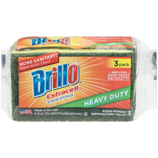 Brillo Scrub Sponge, Heavy Duty, 3 Pack