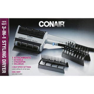 Conair 1875 Watt Unisex Hair Styler Dryer Silver