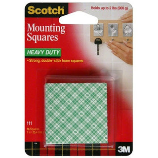 Scotch 3M Precut Foam Mounting Squares Heavy Duty, 1 Inch