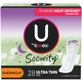 U by Kotex Security Ultra Thin Overnight Pads With Wings